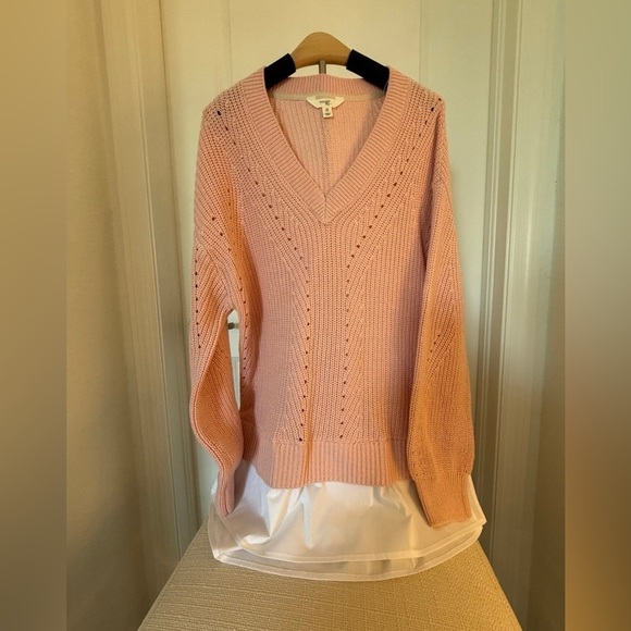 Terra & Sky - Sweater size 0X (1X) - Pink with white shirt under sweater. - Picture 2 of 5